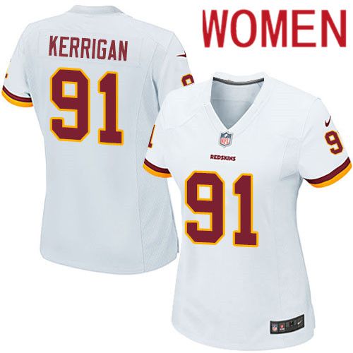 Cheap Women Washington Redskins 91 Ryan Kerrigan Nike White Game NFL Jersey